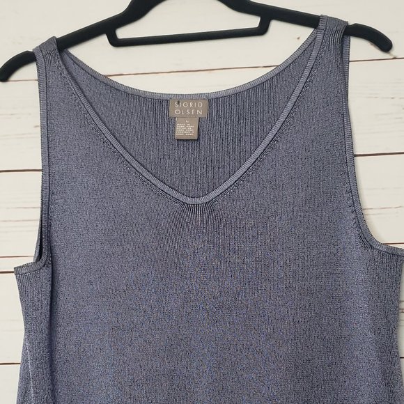 Sigrid Olsen Blue SweaterTank Top - Picture 3 of 8